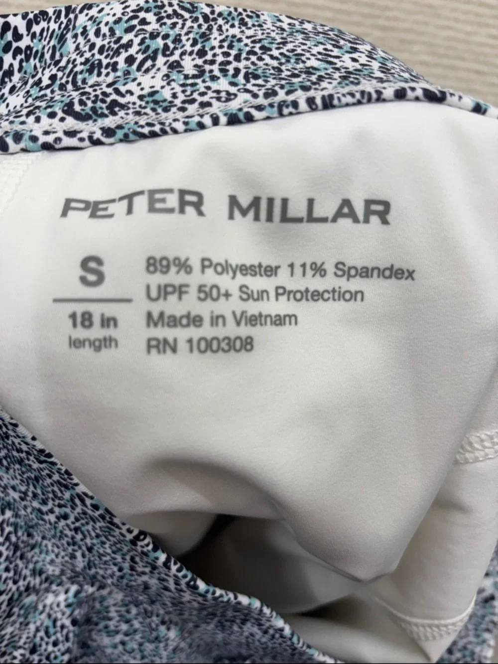 Peter MILLAR | Speckle Mini Skort teal black & White small 18”
